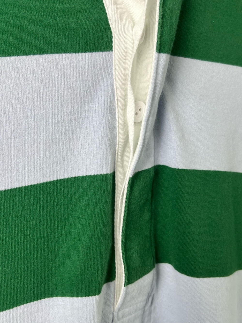 J. Crew Always Green, Blue & White Long Sleeve Rugby Polo Shirt - Picture 2 of 11
